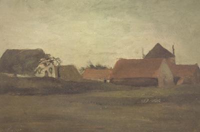 Vincent Van Gogh Farmhouses in Loosduinen near The Hague at Twilight (nn04) Sweden oil painting art